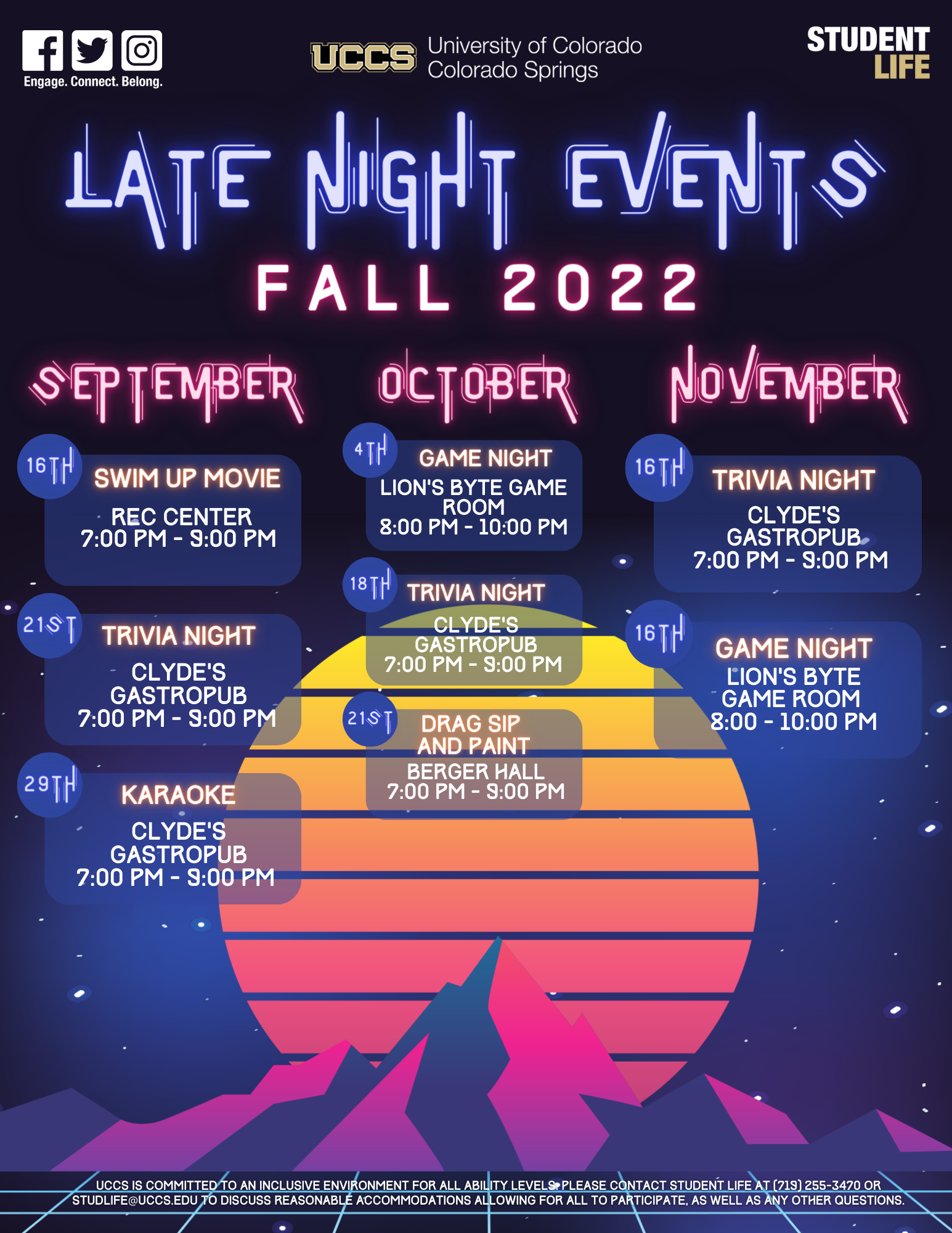 Late Night Events Fall 2022
